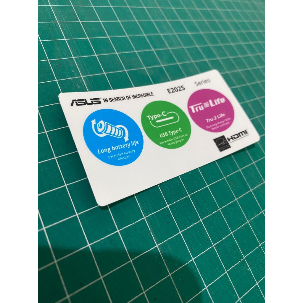 Stiker Spesifikasi Asus Laptop E202S