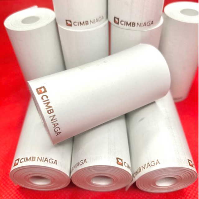 

10 roll kertas thermal logo cimb 58x30mm