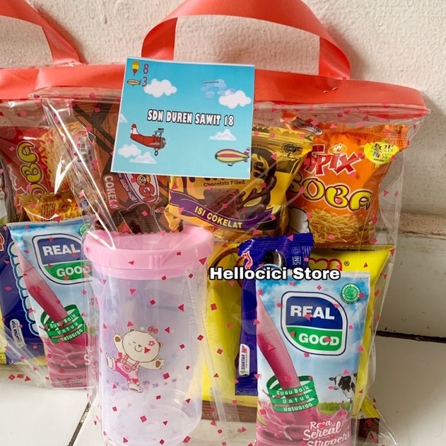 

NLFK7739 [PROMO MURAH!!!] PARCEL BINGKISAN SNACK + GELAS MINUM KEMASAN ULTAH