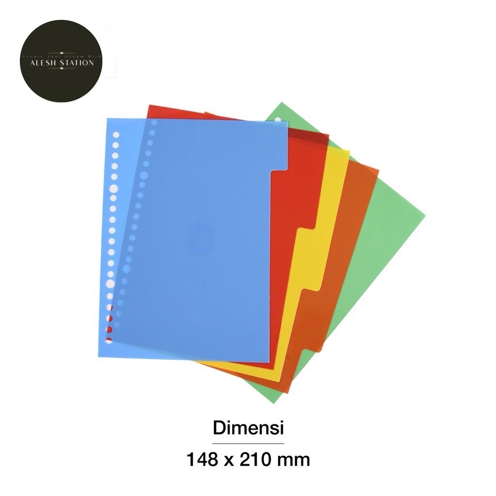 

Pembatas Binder 5 Warna / Index Divider A5 Inter X 5 Tab / Kertas Pembatas Binder / Isi Binder