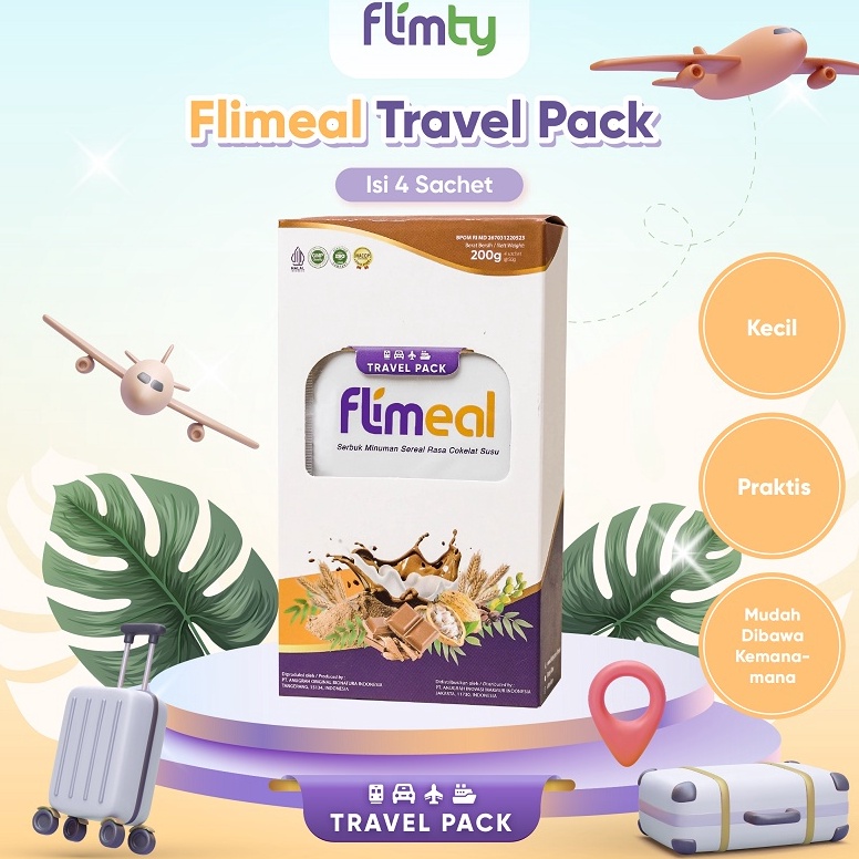 

CHQQ8122 TERMURAH Flimeal (Meal Replacement) Travel Pack (isi 4 Sachet) - Coklat Susu