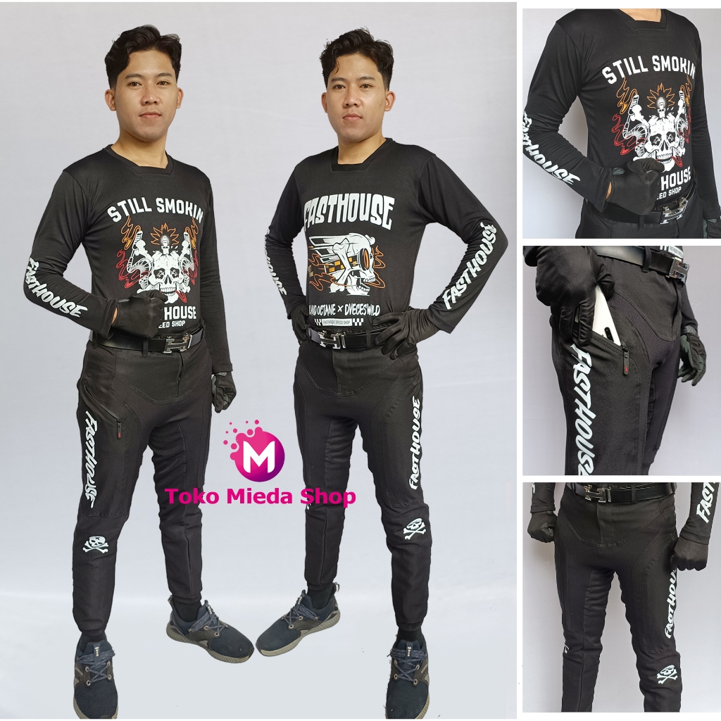 Baju cross jersey trail trabas ( COSTUM NAMA & NOMOR ) motor satuan adventure motocross satu set rac