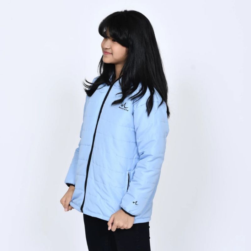 Jaket kembung anak+ jaket puper synthelic down-jaket anak musim dingin warna biru muda