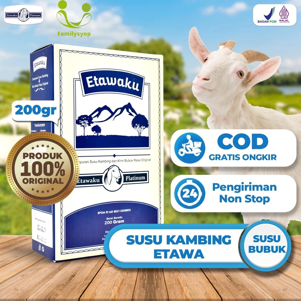 

Sell3r Etawaku Platinum || Susu Kambing Segar Etawa Provit Bubuk Krimer Nabati Atasi Masalah Pernafasan Asma Bronkitis Sesek Napas Sesak Nafas Tingkatkan Imunitas Daya Tahan Tubuh Isi 200gr Langsung Order Gan