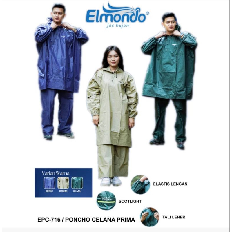 Jas Hujan Dewasa Poncho Setelan / Mantel Jas Hujan Dewasa Setelan