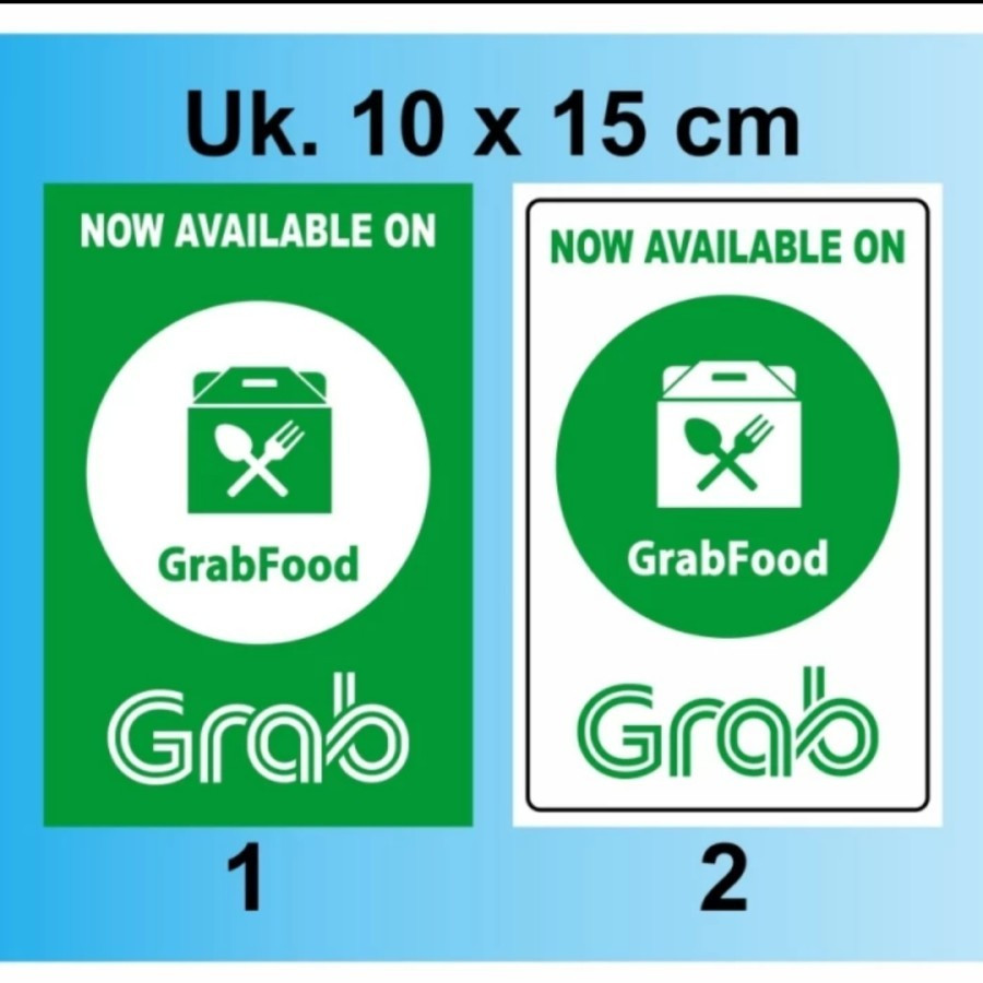 STIKER SIGN vinyl 10×15 GRABFOOD