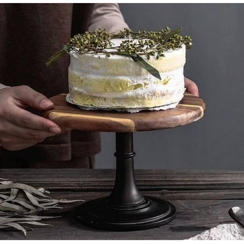 Cake Stand Meja Pajang Cake Kue, Kayu Tinggi