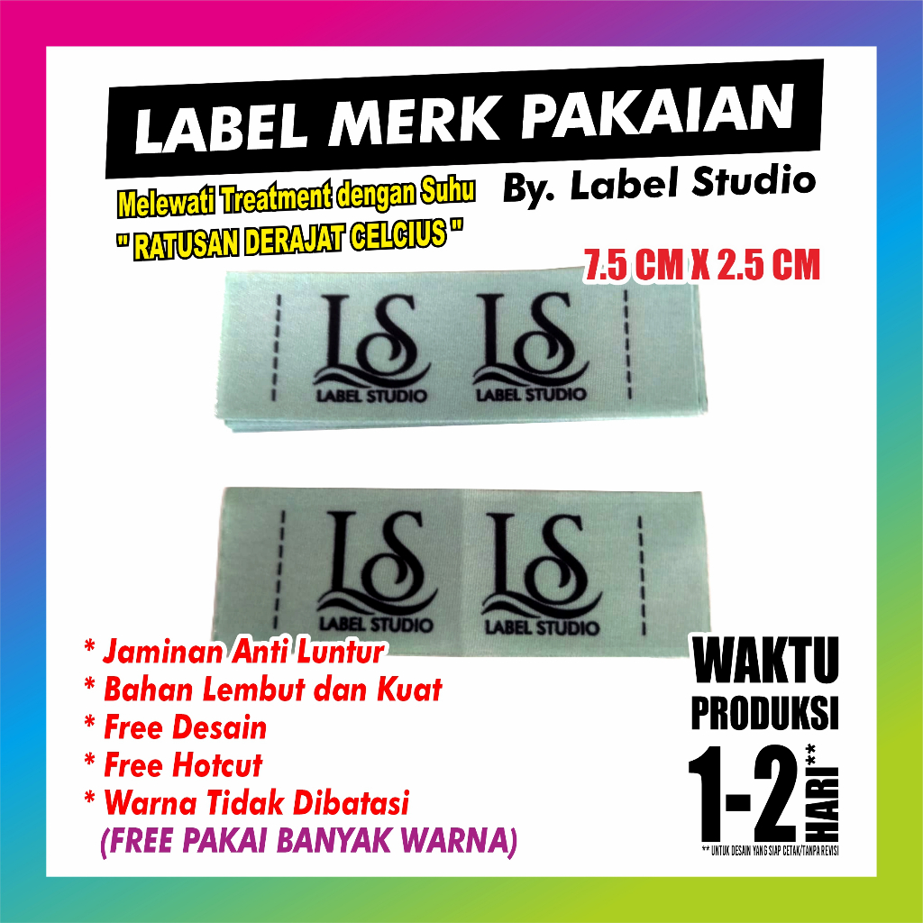 

( TERMURAH ) Label Baju | 7.5 CM X 2,5 CM | Label Hijab | Label Woven | Label Gamis | Label Kaos | Label Custom Nama | Free Desain | Free Potong | Woven Damask Subtitute | Label Murah | Label Merk | Label Nama Anak Pondok | Label Grosir | Label Brand