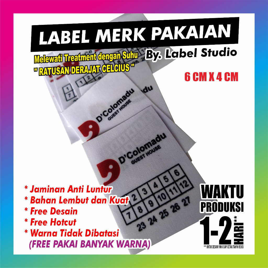 

( TERMURAH ) Label Baju | 6 CM X 4 CM | Label Hijab | Label Woven | Label Gamis | Label Kaos | Label Custom Nama | Free Desain | Free Potong | Woven Damask Subtitute | Label Murah | Label Merk | Label Nama Anak Pondok | Label Grosir | Label Brand
