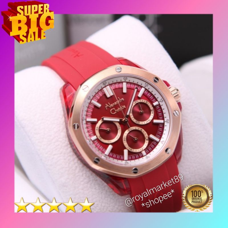 [PILIHAN WARNA LAIN GESER FOTONYA] ORI JAM TANGAN WANITA ALEXANDRE CHRISTIE ANALOG RUBBER STRAP KARE