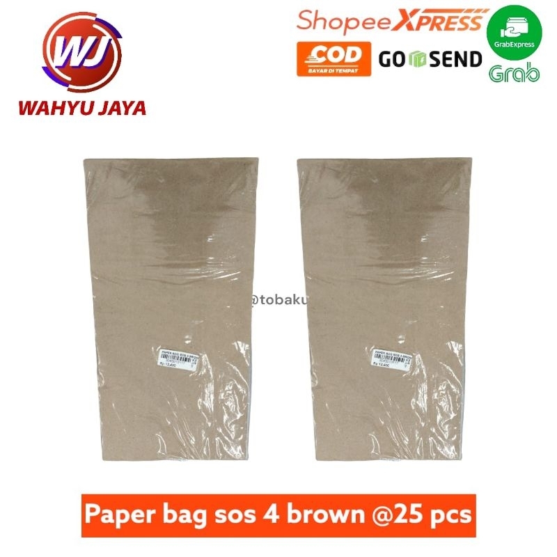 

paper bag sos 4 browen @25 pcs