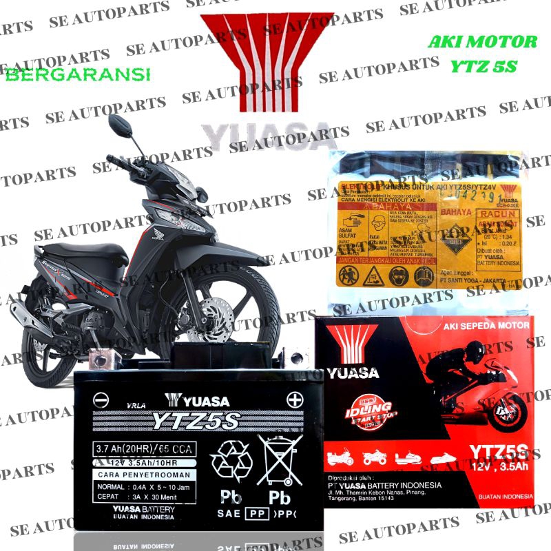 Aki Motor YUASA Supra X125 , New Jupiter Z/Z1 , New Jupiter MX , MX King , Vixion , R15