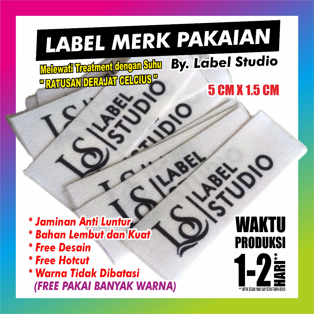 

( TERMURAH ) Label Baju | 5 CM X 1,5 CM | Label Hijab | Label Woven | Label Gamis | Label Kaos | Label Custom Nama | Free Desain | Free Potong | Woven Damask Subtitute | Label Tidak Gatal | Label Murah | Label Merk | Label Nama Anak Pondok | Label Brand