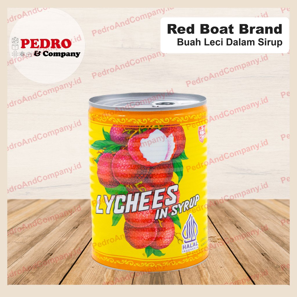 

Red boat lychees syrup 567gr - buah leci dalam sirup manis kaleng dessert buah