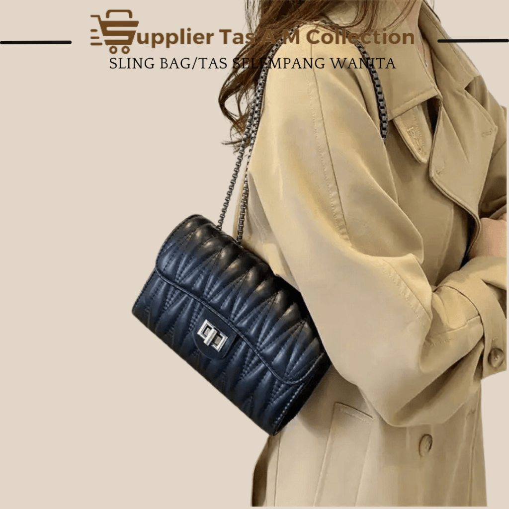 A.M ZORAH - Tas Selempang Bahu Wanita Lokal Rantai Sling Bag Shoulder Bag Korean Style Premium Kekin