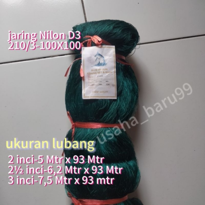 Jaring Ikan Jaring Nilon D3 - 2"inch 100 MD x 100 yd