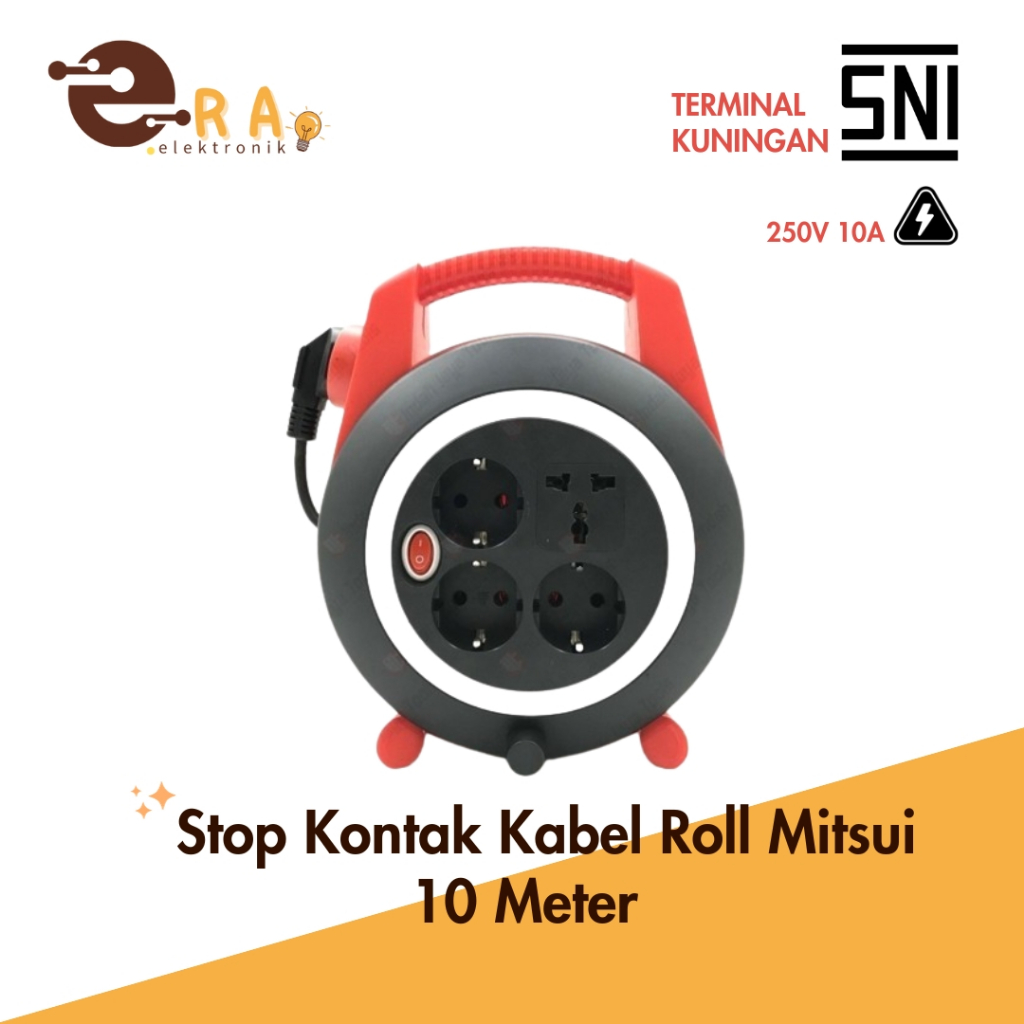 STOP KONTAK KABEL ROLL MERK MITSUI 10 METER
