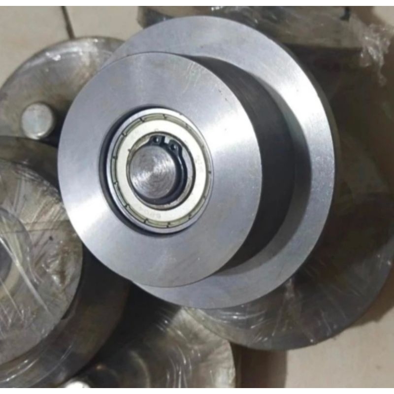 Roda Lift Barang Besi UNP 100x50mm Atau WF Rell Lift Lengkap Double Bearing As Mur Siap Pasang Bahan