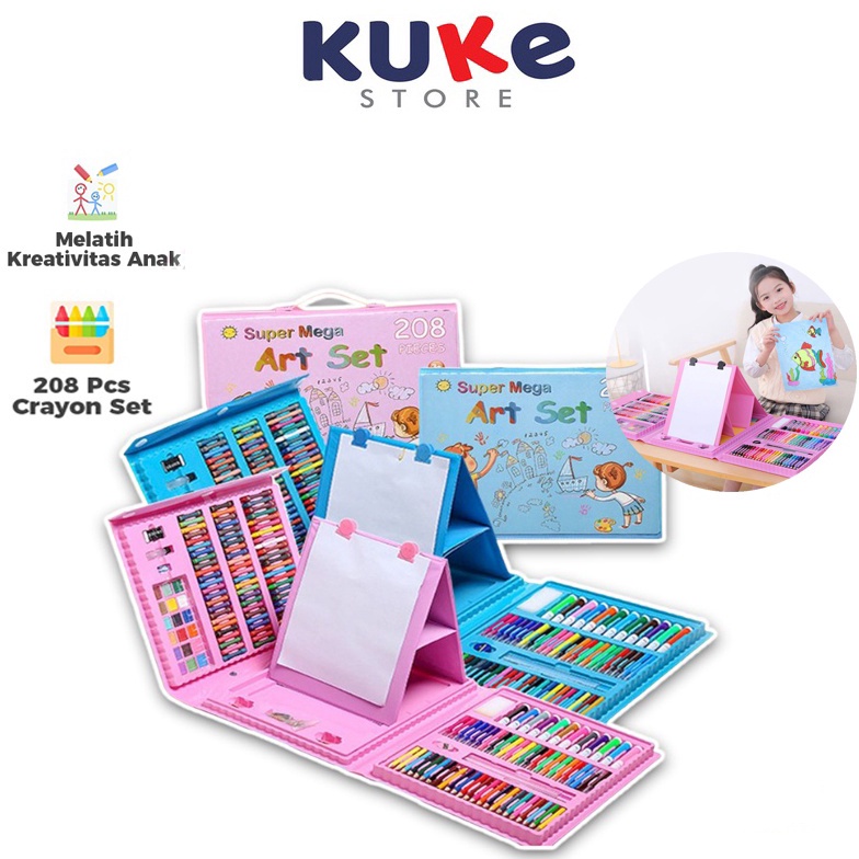 

R3@dy Br0 KUKE Crayon SET 208 PCS CRAYON FULL SET 208PCS PERALATAN GAMBAR LUKIS PENSIL WARNA 1 SET COLOURING PENSIL [48]