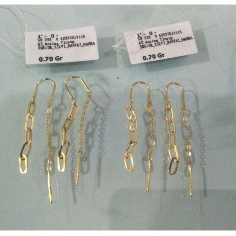Anting Slundup Tessa Emas Asli 0,7gr SQ5//10k "Semar Nusantara"