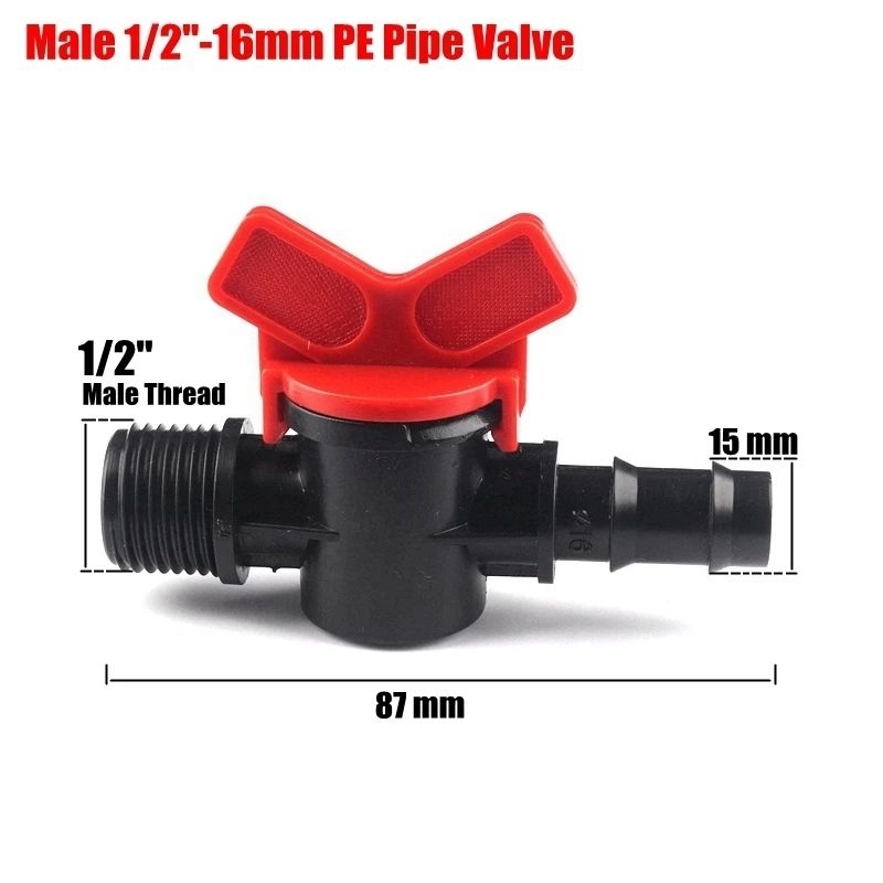 male thread valve 1/2" x 16mm konektor kran selang pe dan filter canister diy