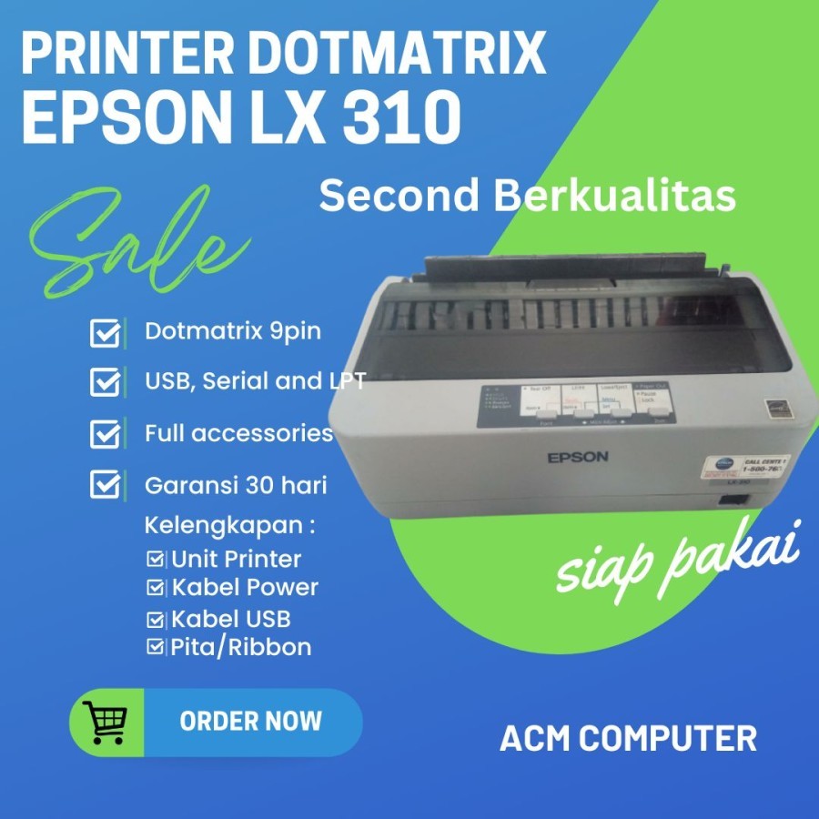 PRINTER EPSON LX 310 / PRINTER DOTMATRIX EPSON / PRINTER SECOND EPSON
