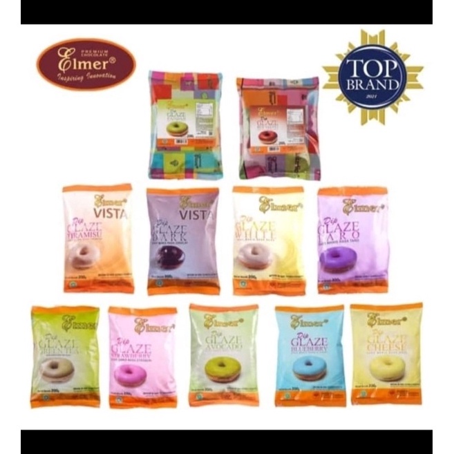 

[✢A7$] ELMER DIP GLAZE 200GR / TOPPING DONAT ( SEMUA LENGKAP ) Promo Besar