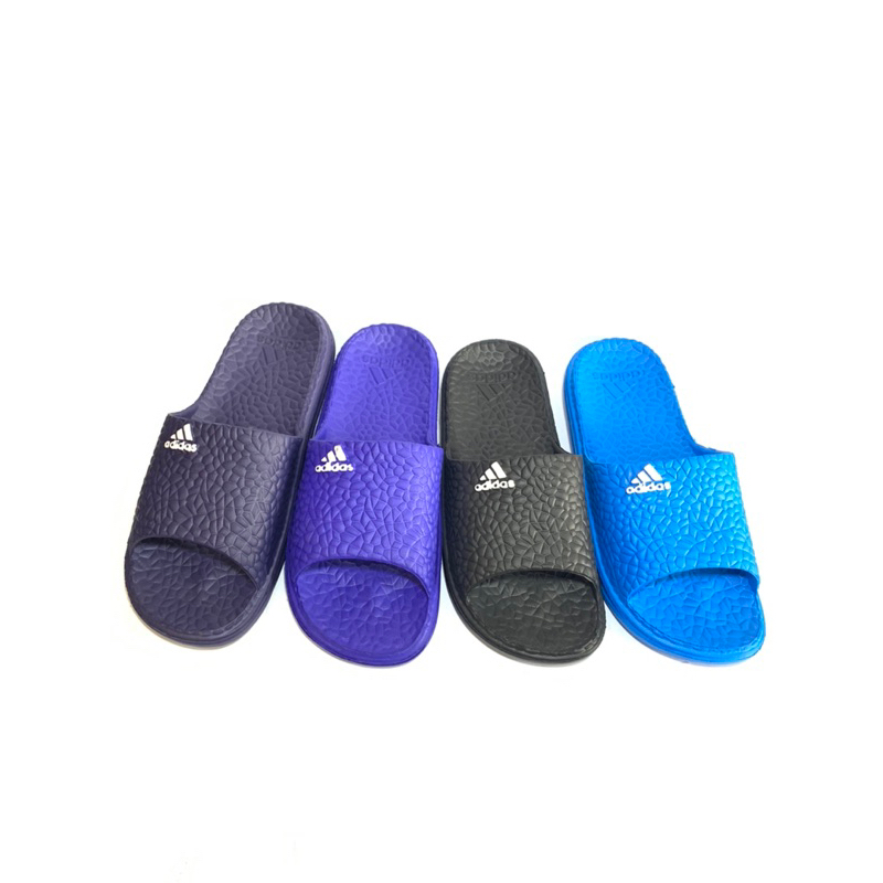 SANDAL SLOP PRIA ADIDAS  KARET RINGAN IMPORT, TEKSTUR KULIT JERUK (Size 39/43)