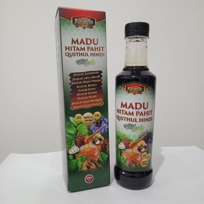 

Madu Hitam Pahit Qusthul Hindi Plus Ruqyah 470ml Alwafie Al Wafie