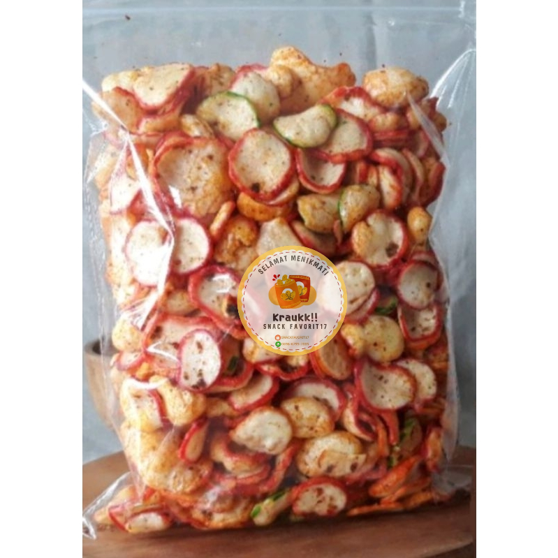 

Krupuk Seblak Bantet Kering/ Kripik Seblak Pedas Mantap Bumbu Kencur