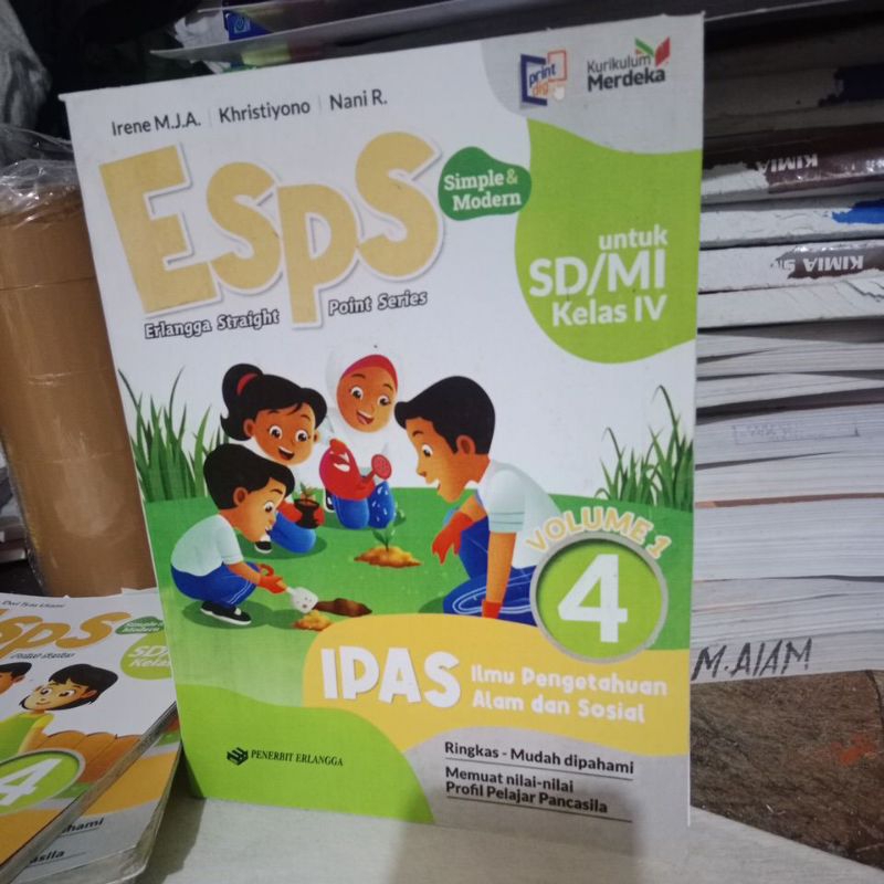 buku esps IPAS SD kelas 4 volume 1 penerbit erlangga kurikulum merdeka