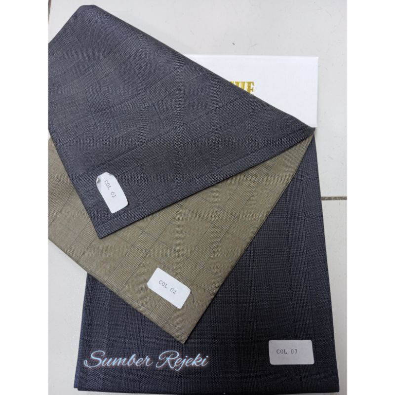 Kain Jas Celana Formal. Kain Wool Meteran Motif Kotak By HUGO ROCHE ( Harga 130 cm x 150 Cm)