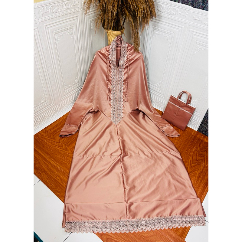 Mukena Terusan Dewasa sutra velvet