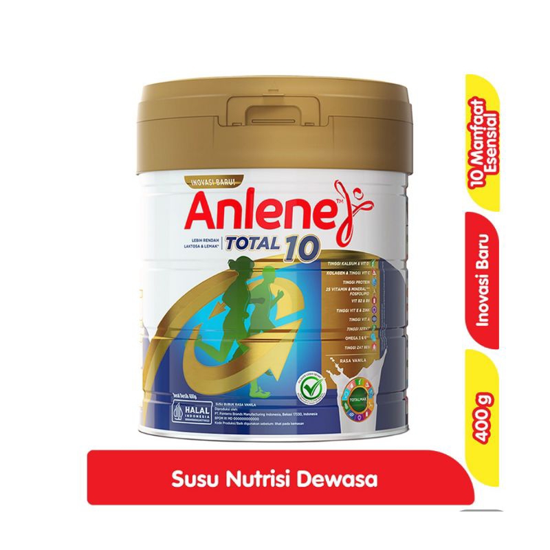 

Anlene Total 10 Susu Bubuk Nutrisi Dewasa Vanila 400 g - 10 Manfaat Esensial