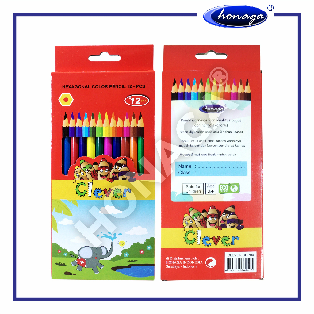 

Pensil 12 Warna Clever Star 12w Panjang Hexagonal Colour Pencil