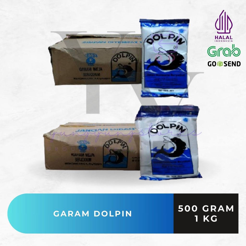 

1 Dus Isi 12 / 24 Bungkus Garam Dolpin 500 Gram dan 1 Kg