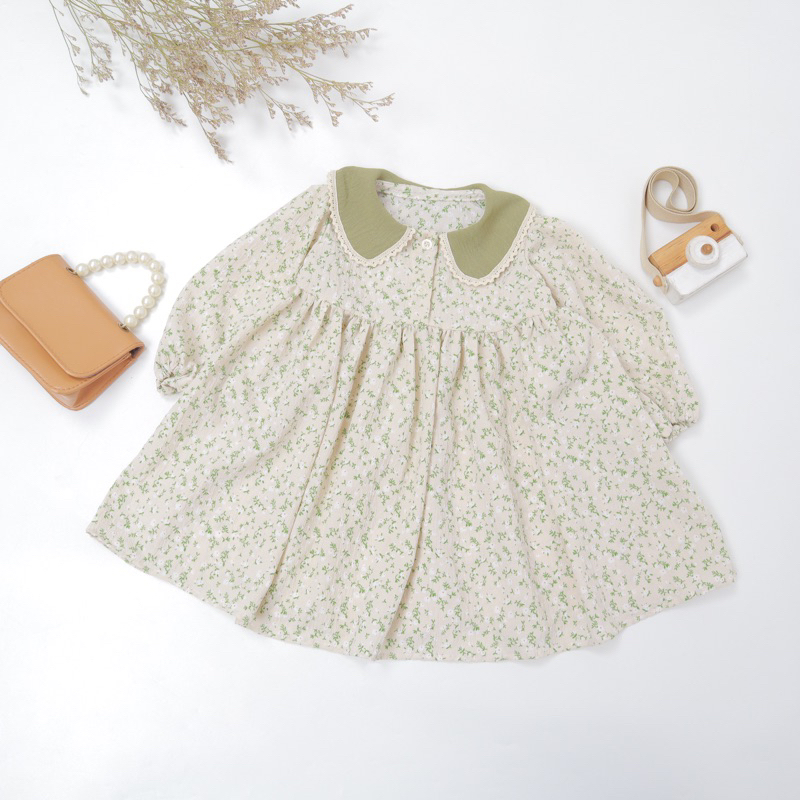 Enola Dress Anak crinkle vintage