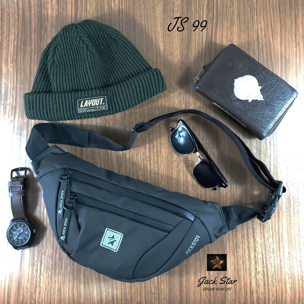 Trend Terbaru.. Waist Bag Pria Water Prof Tas Selempang Jackstar 99 Wasitbag Waterproof Tas Dada Tas