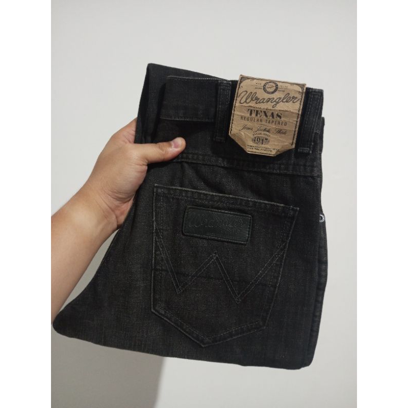 Celana Denim Original Wrangler TEXAS BLACK GREY