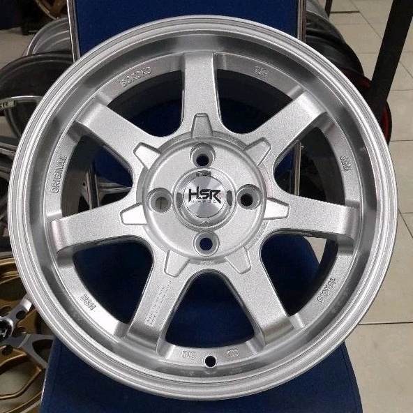 Velg R15 Boroko Tjh HSR Wheel Ring 15x6,5 Hole Pcd 4x100 Et42 Silver Velg Racing Brio Agya Ayla Jazz