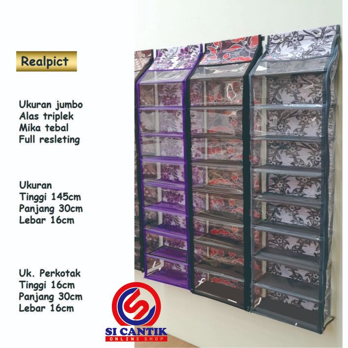 RAK SEPATU MOTIF JUMBO MIKA TEBAL FULL RESLETING ALAS TRIPLEK | RAK GANTUNG SEPATU | RAK SEPATU BESA