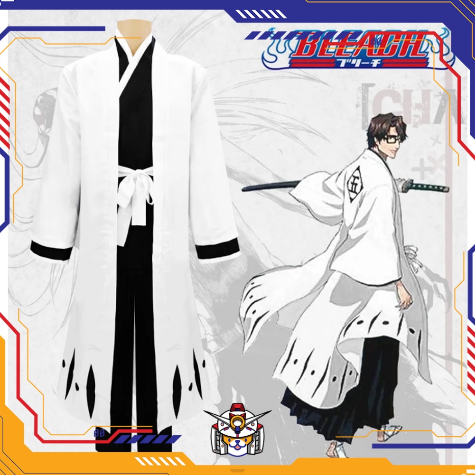 Cek Sekarang Sebelum Habis 【QTakasi】Aizen bleach cosplay costume yukata hakama ♁