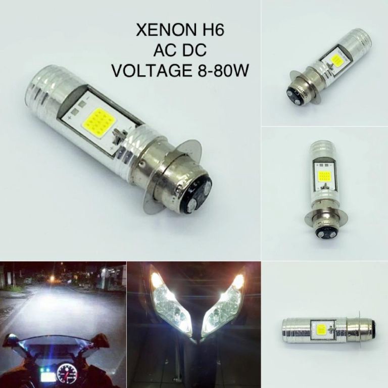 H4rga Murah LAMPU BOHLAM DEPAN LED 2 SISI H6 AC / DC MOTOR BEBEK DAN MATIC Impor Terbaru