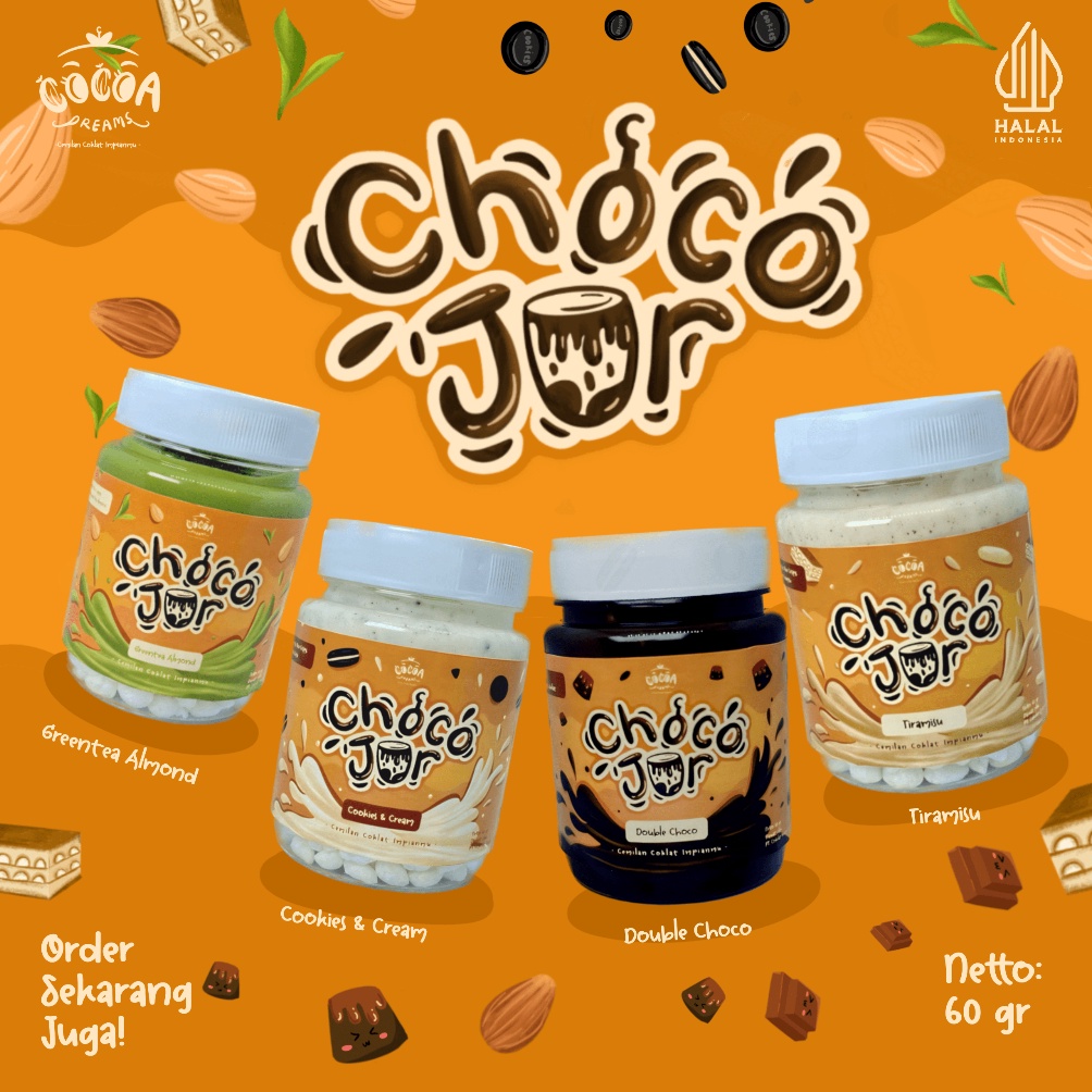 

[COD ML43] BISA COD !! Choco Jar Lumer Enak by Cocoa Dreams - Cemilan Coklat Jar Murah - Choco Jar Termurah - Choco Jar Viral - Choco Jar Renyah - Makanan Manis Bikin Semangat - Obat Buat Naikin Mood - NyamNyam - Choco Dream - Coklat Enak Renyah Lumer Ter