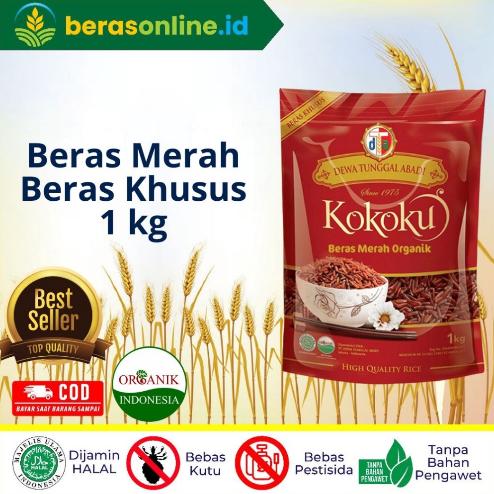 

[COD 0B60] Beras Online - Beras Merah 1KG 96