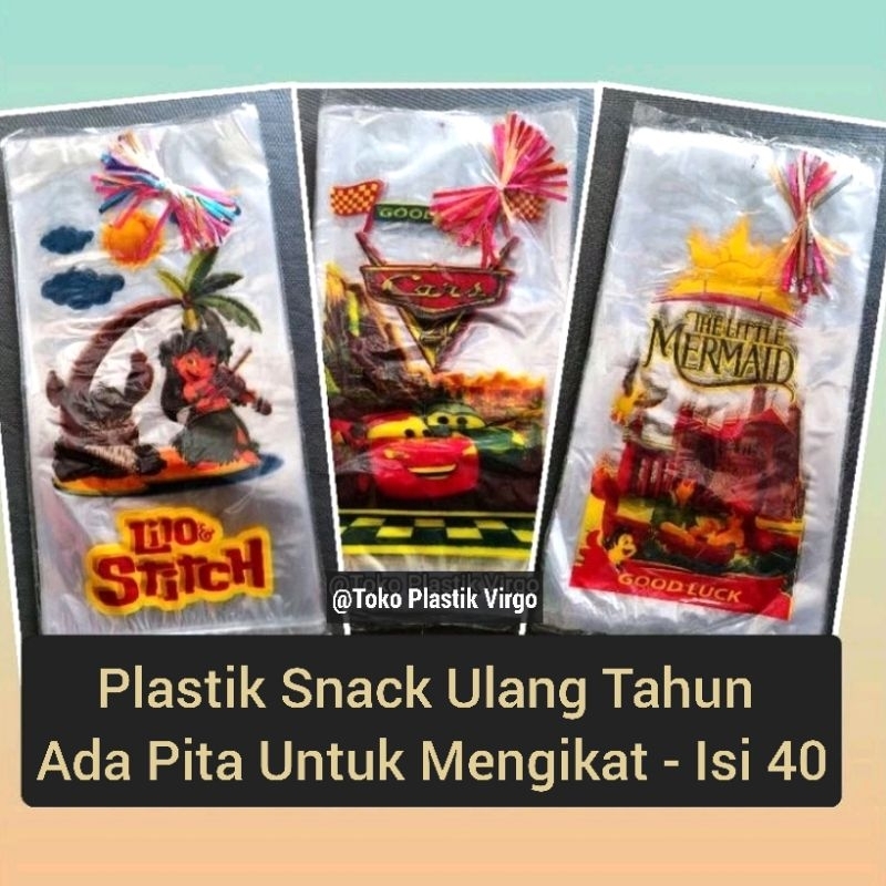 {Isi 40} Plastik Ultah / Plastik Snack Ulang Tahun - Motif Cowok & Cewek