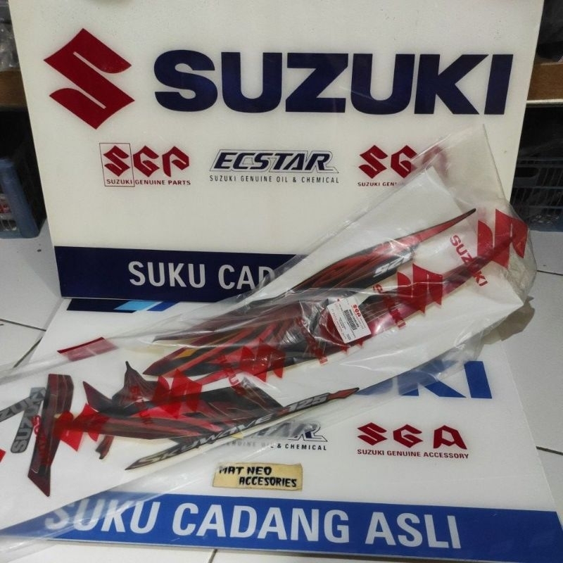 striping bodi Suzuki skywave 2009 merah hitam original sgp