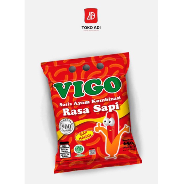 

PROMO! Vigo Sosis Ayam Kombinasi Rasa Sapi Isi 50/pax @650gr