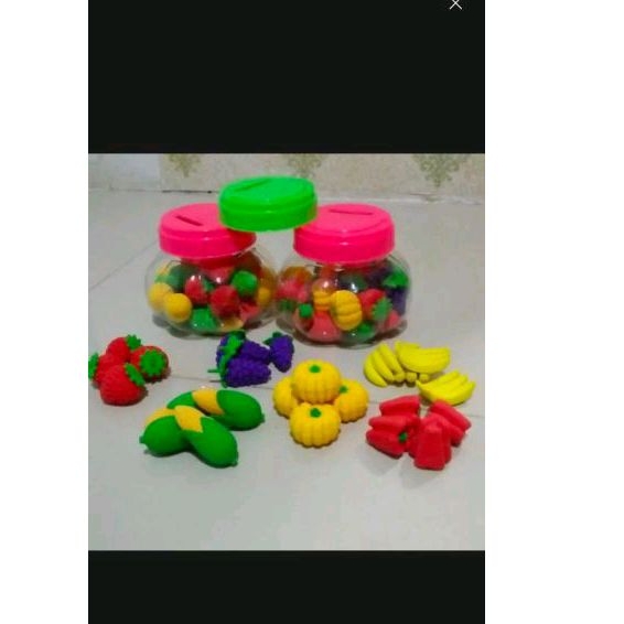 

penghapus buah karakter celengan isi 24pcs