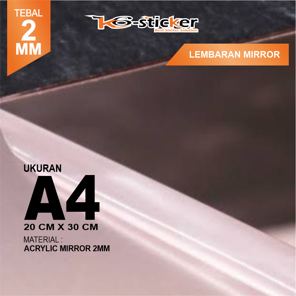 

AKRILIK LEMBARAN ROSE GOLD MIRROR A4 / Acrylic Mirror Rosegold / Laser cutting